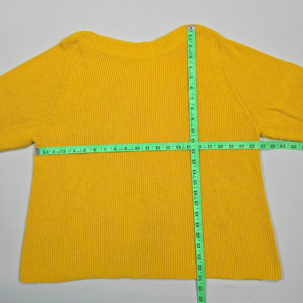 Banana Republic Women's L Yellow Ribbed Knit Boatneck Sweater